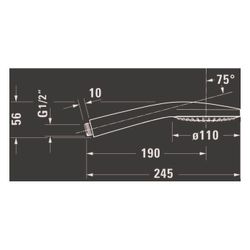 Duravit Handbrause, Mattschwarz, MinusFlow, d. 110mm, Strahlart Rain, Durchflussm... DURAVIT-UV0652013046 4067116161281 (Abb. 1)