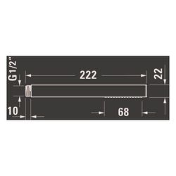 Duravit Stabbrause, MinusFlow, eckig, Mattschwarz, Durchflussmenge 3 bar 9l/min, ... DURAVIT-UV0642002046 4067116161298 (Abb. 1)