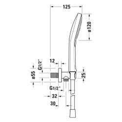 Duravit Wandanschlussbogenset Rund, Chrom Weiß, Rosette rund, Rückflussverhindere... DURAVIT-UV0762001005 4067116161571 (Abb. 1)