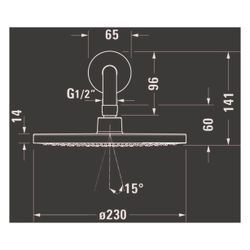 Duravit Kopfbrausenset Minus Flow, Chrom/Weiß Hochglanz, Metall/Kunststoff, 9l/mi... DURAVIT-UV0752002005 4067116161618 (Abb. 1)