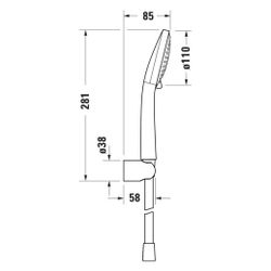 Duravit Brausehalterset Minus Flow, Chrom Hochglanz, für Softrain/Rain/IntenseRai... DURAVIT-UV0712002010 4067116161595 (Abb. 1)