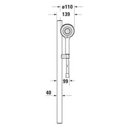 Duravit Brauseset, Chrom, Brauseschlauch 1600mm, Brausestange 800mm, Handbrause, ... DURAVIT-UV0682005010 4067116161632 (Abb. 1)