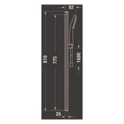 Duravit Brauseset, Chrom, Brauseschlauch 1600mm, Brausestange 800mm, Handbrause, ... DURAVIT-UV0682005010 4067116161632 (Abb. 1)