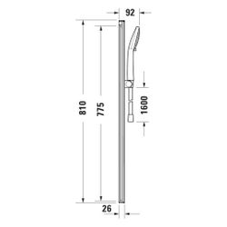 Duravit Brauseset, Chrom Weiß, Brauseschlauch 1600mm, Brausestange 800mm, Handbra... DURAVIT-UV0682004005 4067116161625 (Abb. 1)