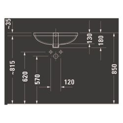 Duravit No.1 Einbauwaschtisch 380x525x180mm, Weiß Hochglanz, mit Überlauf Geschlif... DURAVIT-03954900282 4067116994940 (Abb. 1)