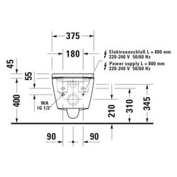 Duravit SensoWash D-Neo Kompakt Dusch-WC aus Thermoplast 580x375x405mm, wandhä... DURAVIT-654000012004300 4067116005141 (Abb. 1)