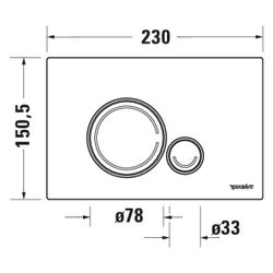 Duravit DuraSystem Betätigungsplatte mechanisch für WC Beta 120 Dual Flush Aufges... DURAVIT-WD5010021000 4067116326901 (Abb. 1)