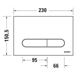 Duravit DuraSystem Betätigungsplatte mechanisch für WC Beta 100 Dual Flush Aufges... DURAVIT-WD5009021000 4067116326871 (Abb. 1)