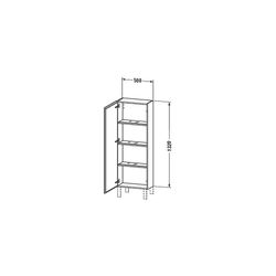 Duravit L-Cube Halbhochschrank Echtholzfurnier 243x500x1320mm Basalt Matt, 1 Tür L... DURAVIT-LC1169L4343 4053424304229 (Abb. 1)