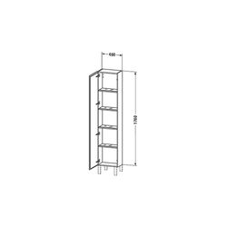 Duravit L-Cube Hochschrank Echtholzfurnier 243x400x1760mm Weiß SM, 1 Tür L, Griffl... DURAVIT-LC1170L8484 4067116014730 (Abb. 1)