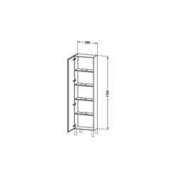 Duravit L-Cube Hochschrank Dekor 243x500x1760mm, Betongrau Matt, 1 Tür L, Grifflos... DURAVIT-LC1171L0707 4053424642536 (Abb. 1)