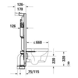 Duravit Installationselement Trockenbau für WC DuraSystem 500x1150x126mm, Höhenve... DURAVIT-WD1029000000 4067116326727 (Abb. 1)