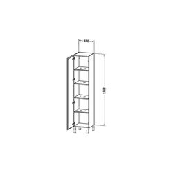 Duravit L-Cube Hochschrank Lack 363x400x1760mm, Leinen Matt, 1 Tür L, Grifflos, 4 ... DURAVIT-LC1180L7575 4053424642840 (Abb. 1)