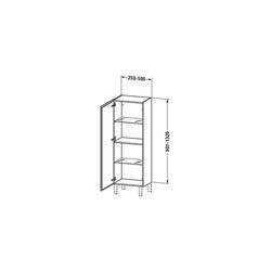 Duravit L-Cube Halbhochschrank Dekor variabel 200-363x250-500x901-1320mm Eiche Nat... DURAVIT-LC1190L3030 4063382089434 (Abb. 1)