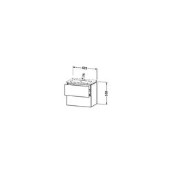 Duravit L-Cube Waschtischunterbau wandh. 391x620x550mm Compact, Eiche Mattschwarz,... DURAVIT-LC625601616 4063382093097 (Abb. 1)