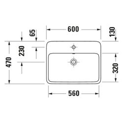 Duravit Qatego Aufsatzbecken 600mm, Weiß Hochglanz, HygieneGlaze, mit HLB, mit Über... DURAVIT-2385602027 4067116323009 (Abb. 1)