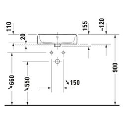 Duravit Qatego Aufsatzbecken 500mm, Weiß Hochglanz, mit HLB, mit Überlauf, RW glasi... DURAVIT-2385500027 4067116322965 (Abb. 1)