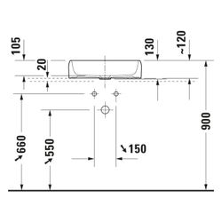 Duravit Qatego Aufsatzbecken 500mm, Weiß Hochglanz, ohne Überlauf und HLB, RW glasi... DURAVIT-2384500079 4067116330939 (Abb. 1)