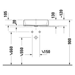 Duravit Qatego Aufsatzbecken 500mm, Weiß Hochglanz, ohne Überlauf/HL und HLB, RW gl... DURAVIT-2383500079 4067116323016 (Abb. 1)