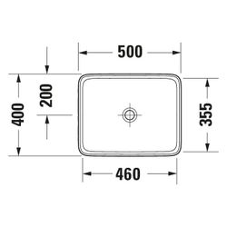 Duravit Qatego Aufsatzbecken 500mm, Weiß Hochglanz, ohne Überlauf/HL und HLB, RW gl... DURAVIT-2383500079 4067116323016 (Abb. 1)