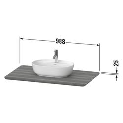 Duravit Luv Massivholzkonsole 595x988x25mm, 1 Ausschnitt/Waschplatz, Amerikanische... DURAVIT-LU946407777 4053424917870 (Abb. 1)