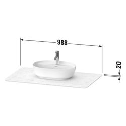 Duravit Luv Konsole 595x988x20mm, 1 Ausschnitt/Waschplatz, Luv Konsole, Sand polie... DURAVIT-LU946902525 4053424917900 (Abb. 1)