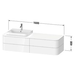 Duravit Happy D.2 Konsolenwaschtischunterbau wandh 550x1600x408mm R, Taupe SDM... DURAVIT-HP4963R60600010 4063382310798 (Abb. 1)
