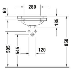 Duravit Serie 1930 Handwaschbecken 365x500x195mm, Weiß Hochglanz, WonderGliss, Okt... DURAVIT-07855000001 4021534192302 (Abb. 1)