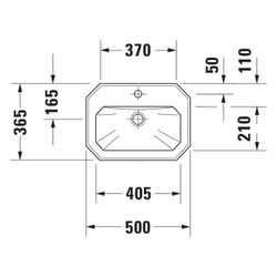 Duravit Serie 1930 Handwaschbecken 365x500x195mm, Weiß Hochglanz, WonderGliss, Okt... DURAVIT-07855000001 4021534192302 (Abb. 1)