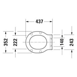 Duravit Bathroom Foster WC-Sitz Weiß HG 366x53x444mm mit Absenkauto. Sitzgarnitur a... DURAVIT-0062790000 4021534856563 (Abb. 1)