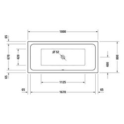 Duravit D-Code Badewanne 470x800x1800mm, 285l, Weiß, Rechteckig, Einbau, 2 Rüc... DURAVIT-700672000000000 4067116361452 (Abb. 1)