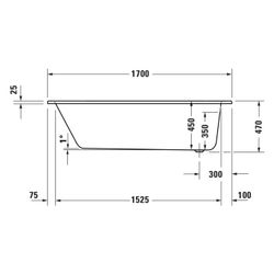 Duravit D-Code Badewanne 470x700x1700mm, 230l, Weiß, Rechteckig, Einbau, 1 Rüc... DURAVIT-700670000000000 4067116361438 (Abb. 1)