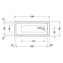 Duravit D-Code Badewanne 470x700x1700mm, 230l, Weiß, Rechteckig, Einbau, 1 Rüc... DURAVIT-700670000000000 4067116361438 (Abb. 1)