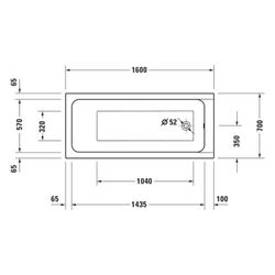 Duravit D-Code Badewanne 470x700x1600mm, 213l, Weiß, Rechteckig, Einbau, 1 Rüc... DURAVIT-700669000000000 4067116361421 (Abb. 1)