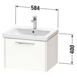 Duravit D-Code Waschtischunterbau wandhäng. 460x584x400mm, Weiß Hochglanz, 1 A... DURAVIT-DC4665010220000 4067116371581 (Abb. 1)
