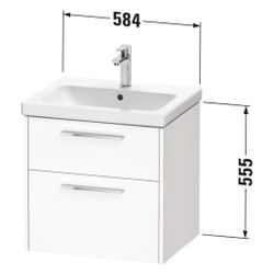 Duravit D-Code Waschtischunterbau wandhäng. 460x584x555mm, Basalt Matt, 1 Ausz... DURAVIT-DC4670010430000 4067116374476 (Abb. 1)