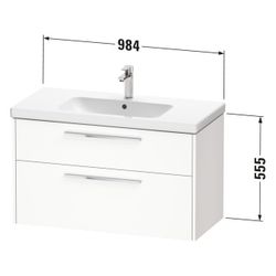 Duravit D-Code Waschtischunterbau wandh. 460x984x555mm Weiß Hochglanz, 1 Auszu... DURAVIT-DC46730BD220000 4067116372069 (Abb. 1)