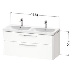 Duravit D-Code Waschtischunterbau wandh. 460x1184x555mm, Graphit Matt, 1 Auszu... DURAVIT-DC4674010490000 4067116374254 (Abb. 1)