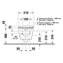 Duravit SensoWash Starck F Kompakt Dusch-WC 575x378x405mm, Weiß glänzend, 4,5l... DURAVIT-650000012004320 4053424694641 (Abb. 1)