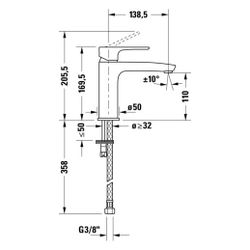 Duravit B.1 Einhebel-Waschtischmischer M FreshStart und MinusFlow, Chrom, 4l/min,... DURAVIT-B11023002010 4067116369816 (Abb. 1)