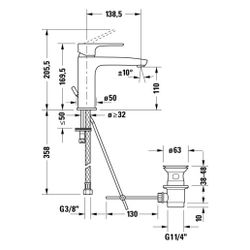 Duravit B.1 Einhebel-Waschtischmischer M FreshStart und MinusFlow, Chrom, 4l/min,... DURAVIT-B11023001010 4067116370270 (Abb. 1)