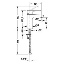 Duravit B.1 Einhebel-Waschtischmischer S FreshStart und MinusFlow, Chrom, 4l/min,... DURAVIT-B11013002010 4067116370263 (Abb. 1)