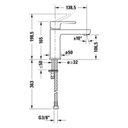 Duravit B.2 Einhebel-Waschtischmischer M FreshStart und MinusFlow, Chrom, 4l/min,... DURAVIT-B21023002010 4067116370348 (Abb. 1)