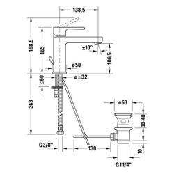 Duravit B.2 Einhebel-Waschtischmischer M FreshStart und MinusFlow, Chrom, 4l/min,... DURAVIT-B21023001010 4067116370331 (Abb. 1)