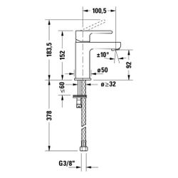 Duravit B.2 Einhebel-Waschtischmischer S FreshStart und MinusFlow, Chrom, 4l/min,... DURAVIT-B21013002010 4067116370324 (Abb. 1)