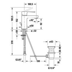 Duravit B.2 Einhebel-Waschtischmischer S FreshStart und MinusFlow, Chrom, 4l/min,... DURAVIT-B21013001010 4067116370317 (Abb. 1)
