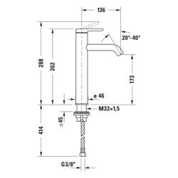 Duravit C.1 Einhebel-Waschtischmischer L FreshStart und MinusFlow, Mattschwarz, 4... DURAVIT-C11033002046 4067116370584 (Abb. 1)