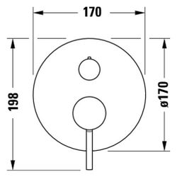 Duravit Circle Einhebel-Wannenmischer Unterputz, Anzahl Verbraucher 2, Chrom, Anz... DURAVIT-CE5210018010 4067116383799 (Abb. 1)