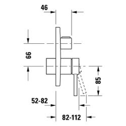 Duravit Circle Einhebel-Wannenmischer Unterputz, Anzahl Verbraucher 2, Chrom, Anz... DURAVIT-CE5210018010 4067116383799 (Abb. 1)