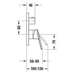 Duravit No.1 Einhebel-Wannenmischer Unterputz, Verbraucher 2, Chrom, mit SIcherun... DURAVIT-N15210018010 4067116383805 (Abb. 1)
